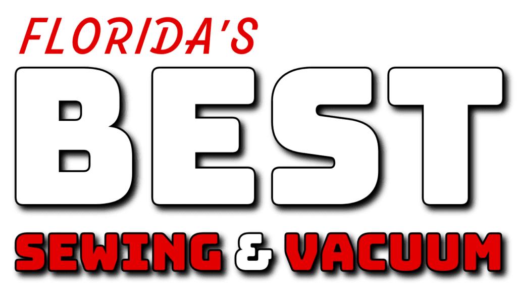 logo reading Florida's Best Sewing & Vacuum with red and white text