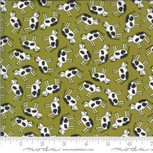Moda Animal Crackers Cows on Green 5801 12