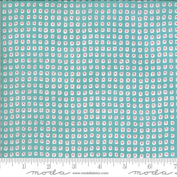 Moda Animal Crackers Squares on Blue 5808 13