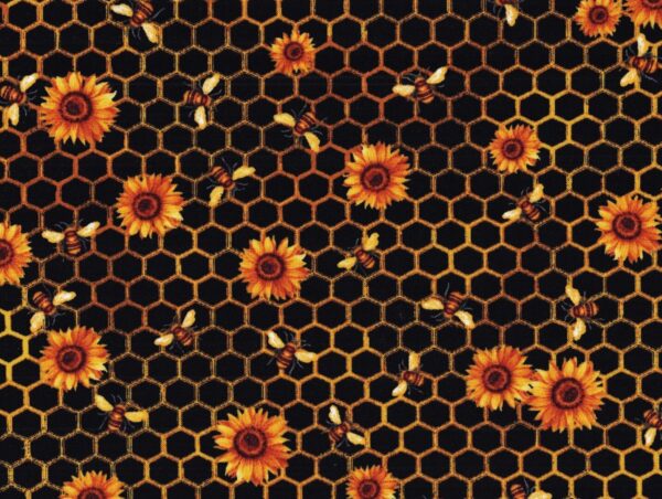 Foust Bees on Honeycomb Blk 1866-4540