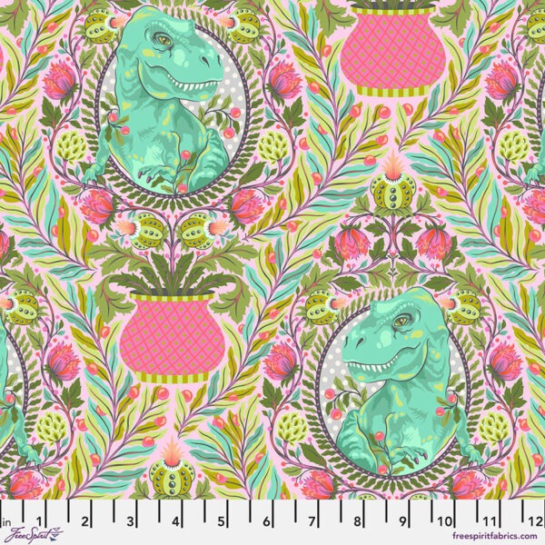 Free Spirit Tula Pink Roar! Tree Rex - PWTP222 Blush