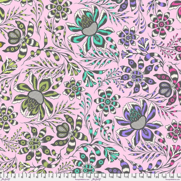 Free Spirit Tula Pink Roar Super Wild Vine - Blush QBTP016