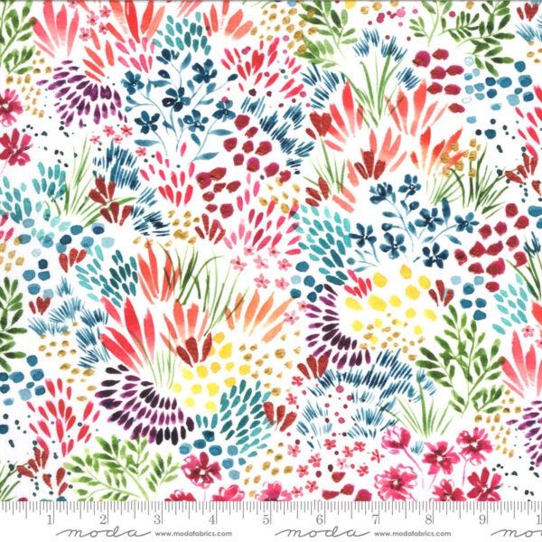Moda Moody Bloom Digital White Multi 8444 11D