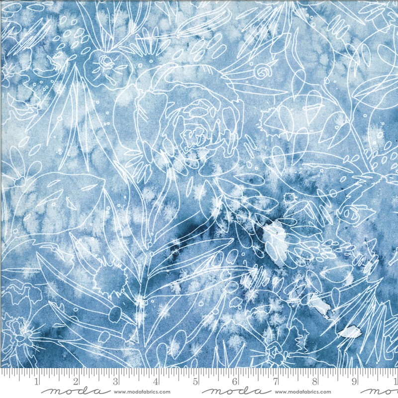 Moda Moody Bloom Digital Indigo 8447 16D