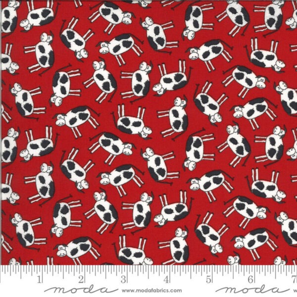Moda Animal Crackers Cows Apple Red 5801 11