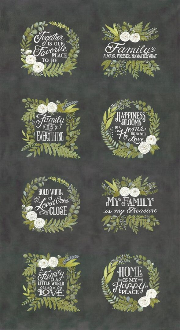 Moda Happiness Blooms Panel Slate 56050 13