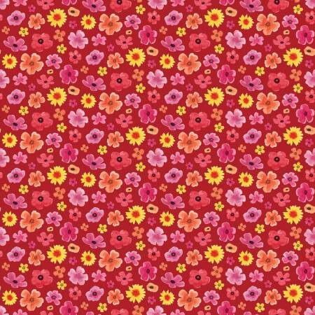 Monthly Placemats February Flower Toss Red