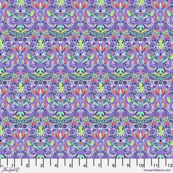 Free Spirit Tula Pink Tiny Beasts Bear With Me - Glimmer PWTP180