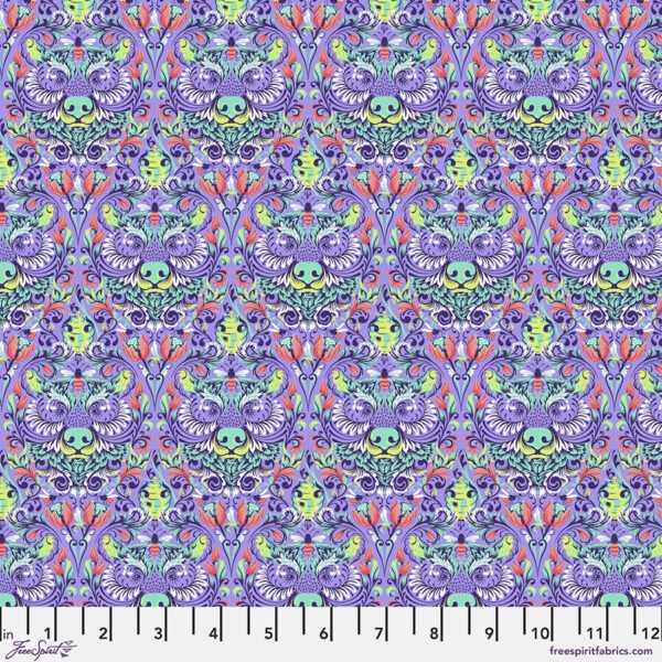 Free Spirit Tula Pink Tiny Beasts Bear With Me - Glimmer PWTP180