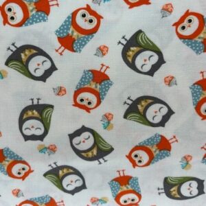 Benartex Owl Family Cream