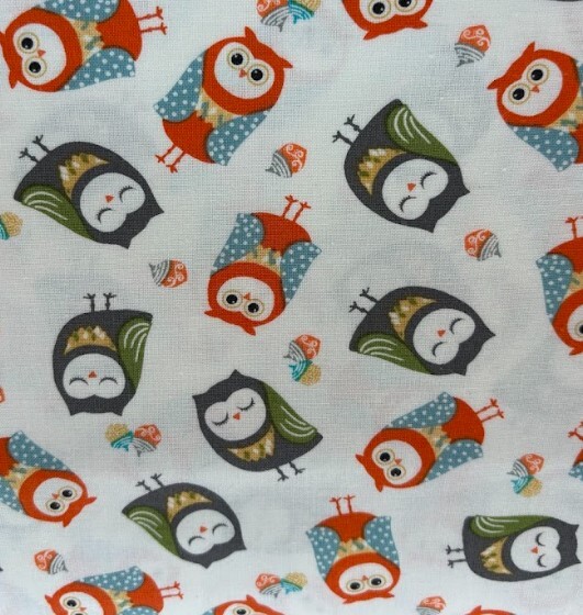 Benartex Owl Family Cream