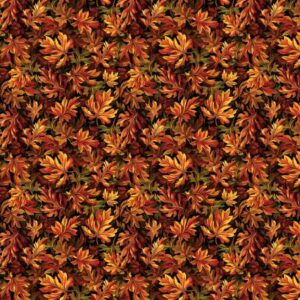 Benartex Leaves of Autumn Black/Spice